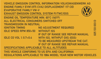 Vehicle Emission Control Info T3 025133033D