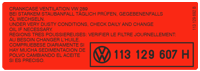Aufkleber-Luftfilter Aufkleber-Luftfilter